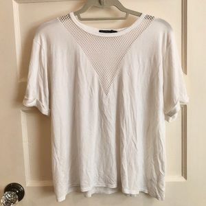 Boohoo White Mesh Cutout Top